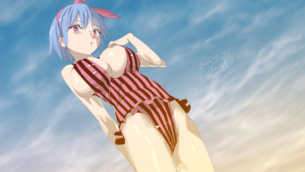 This is a pixiv picture whose title is ヤリステメスブターの絵　トトロちゃん水着.