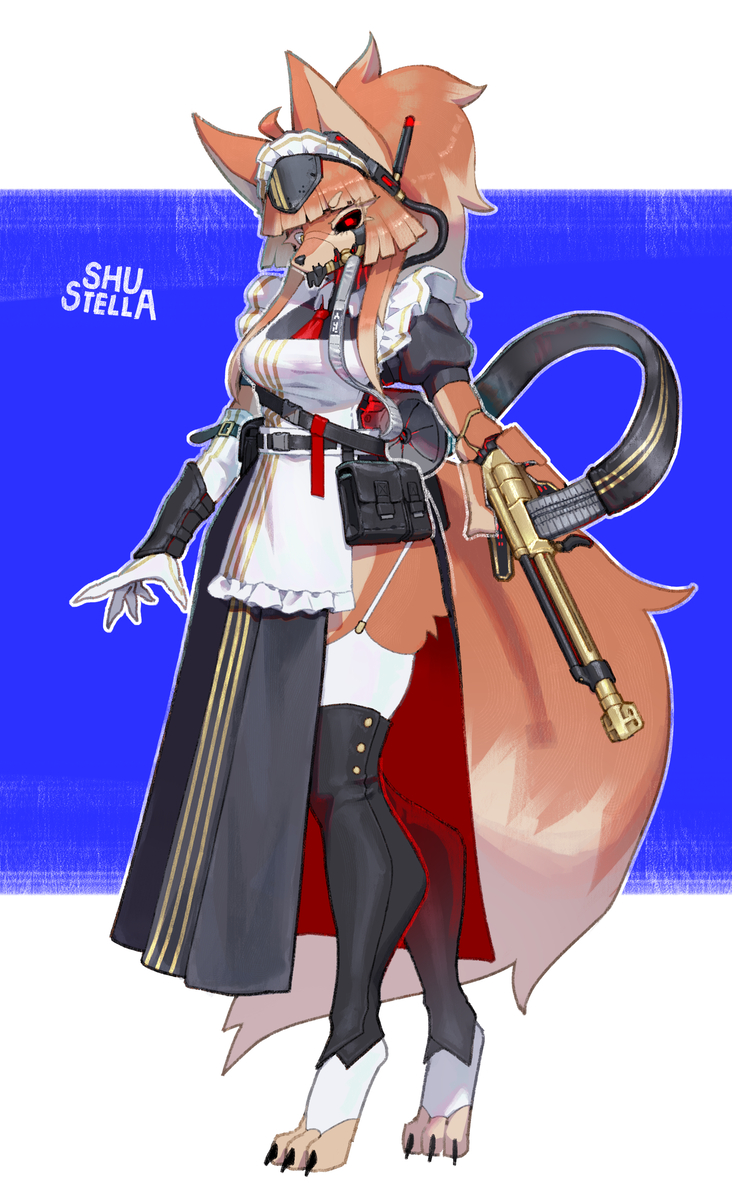 This is a pixiv picture whose title is Cyborg wolf maid 2.