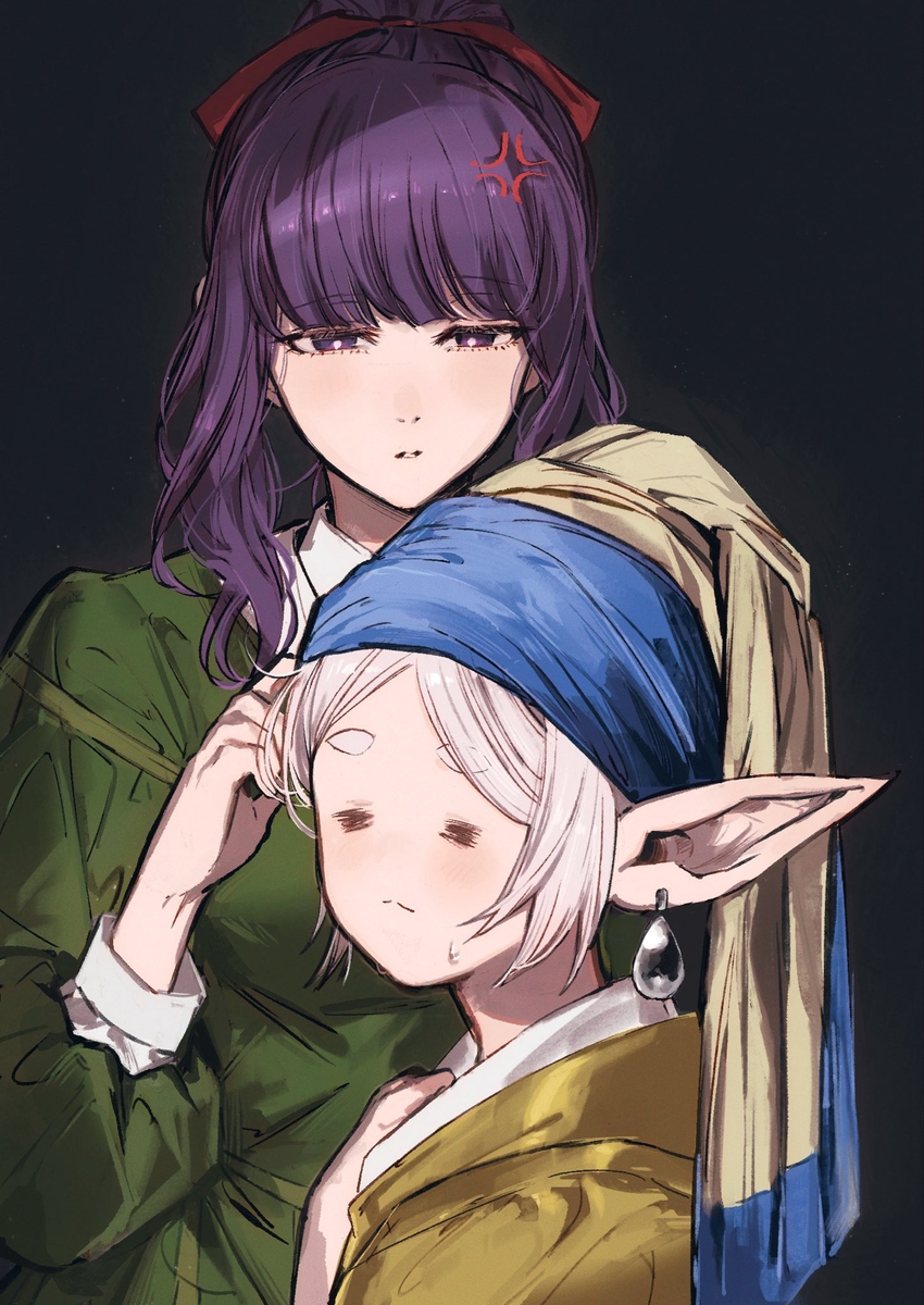 This is a pixiv picture whose title is 真珠の耳飾り.