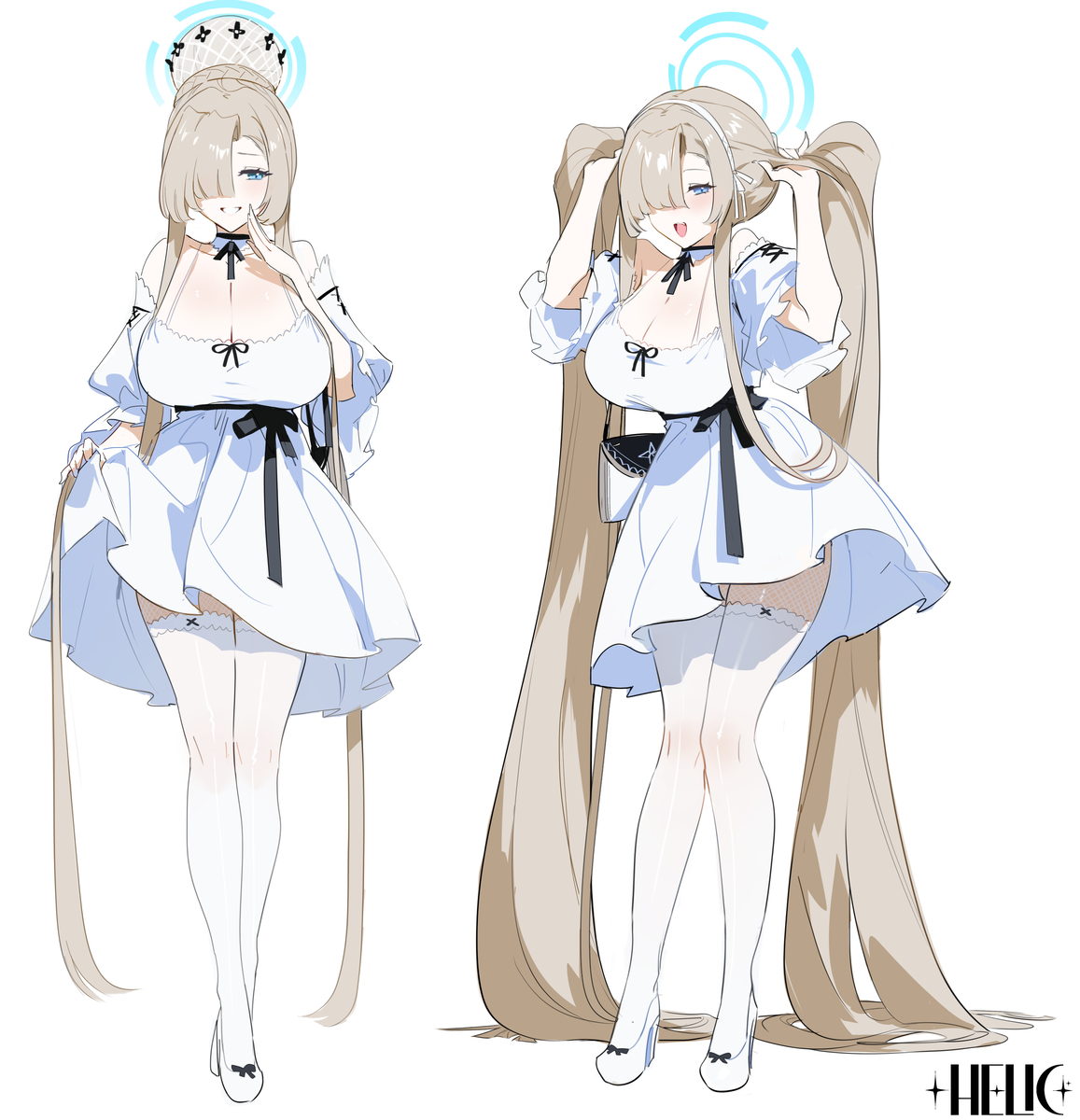 This is a pixiv picture whose title is 和明日奈约会的时候说想看双马尾可以吗.