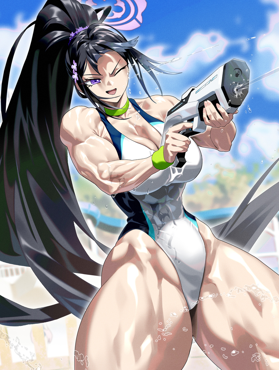 This is a pixiv picture whose title is 水鉄砲.