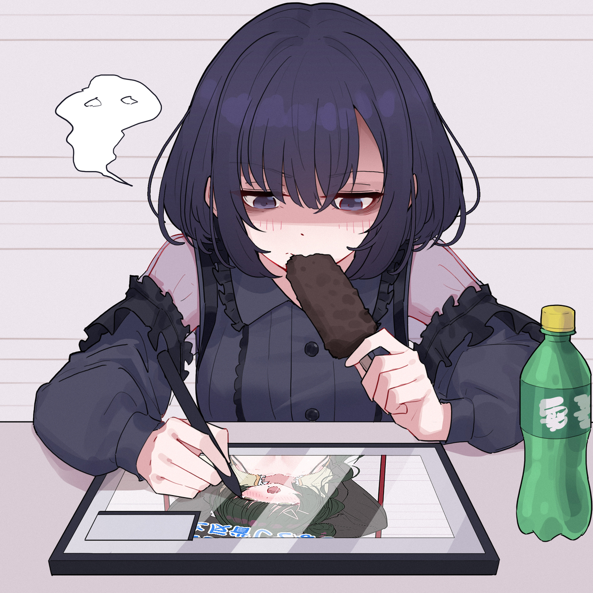 This is a pixiv picture whose title is day331 藤都子老师怎么全身紫紫的😧.