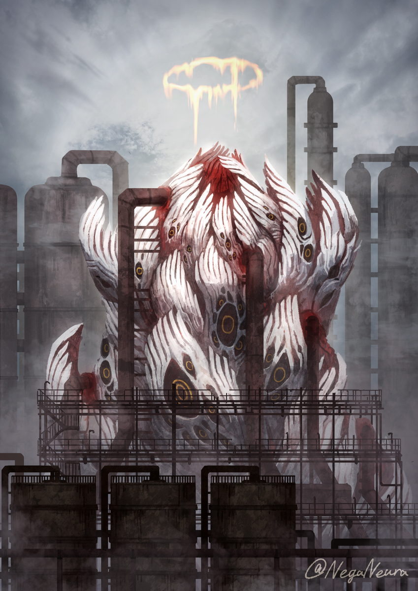 This is a pixiv picture whose title is 天使または怪獣の心臓.