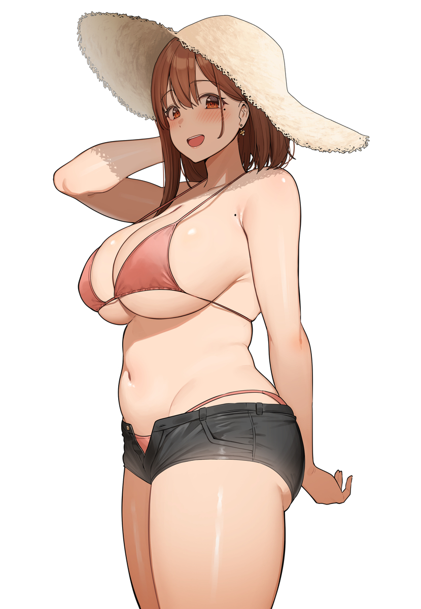 This is a pixiv picture whose title is OLちゃん👙👒.