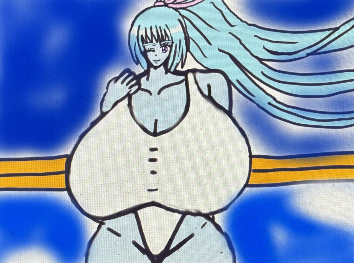 This is a pixiv picture whose title is 葵ちゃんと夜のプールへ🩵🌌🩵.