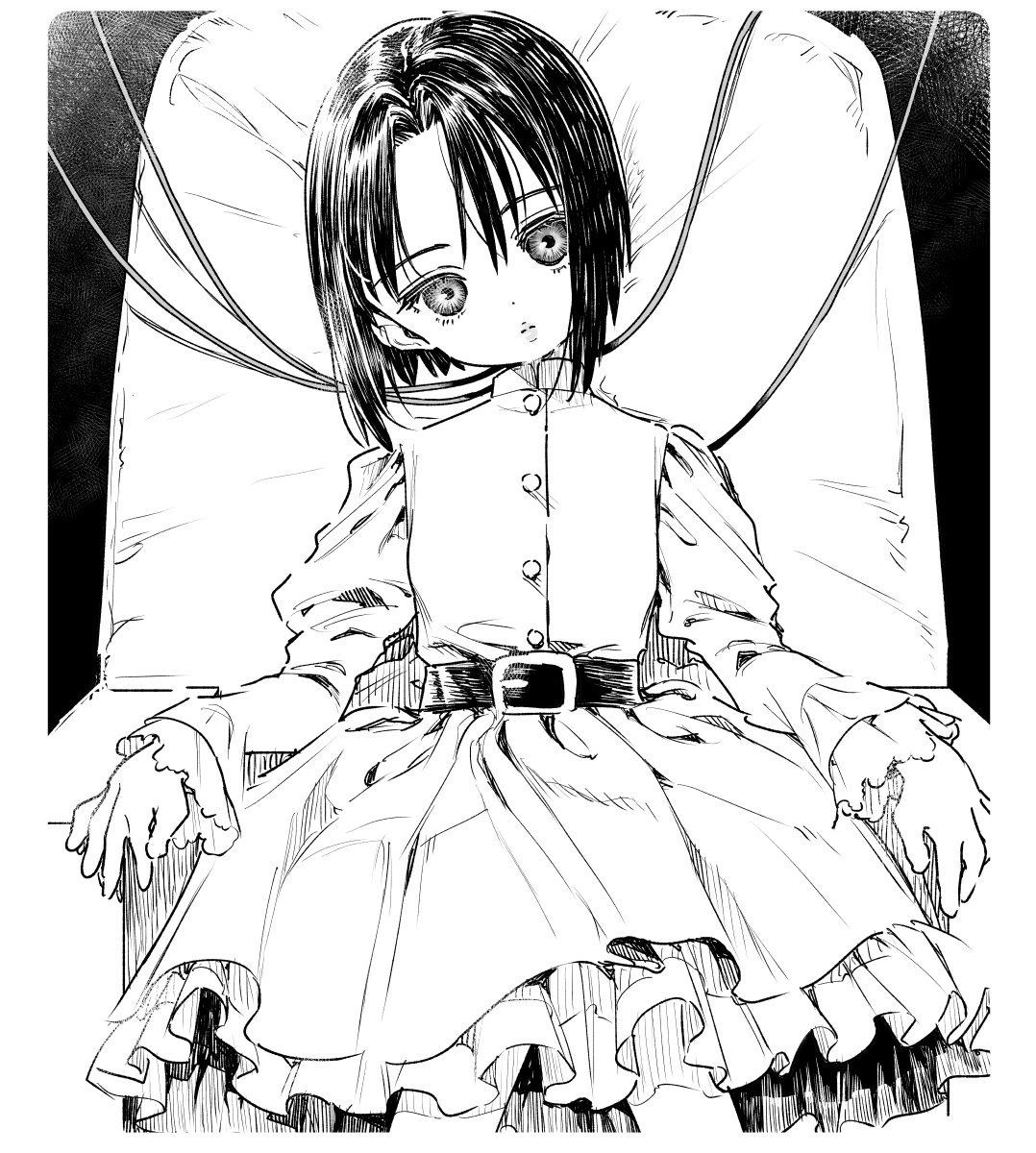 This is a pixiv picture whose title is 少女の義体.