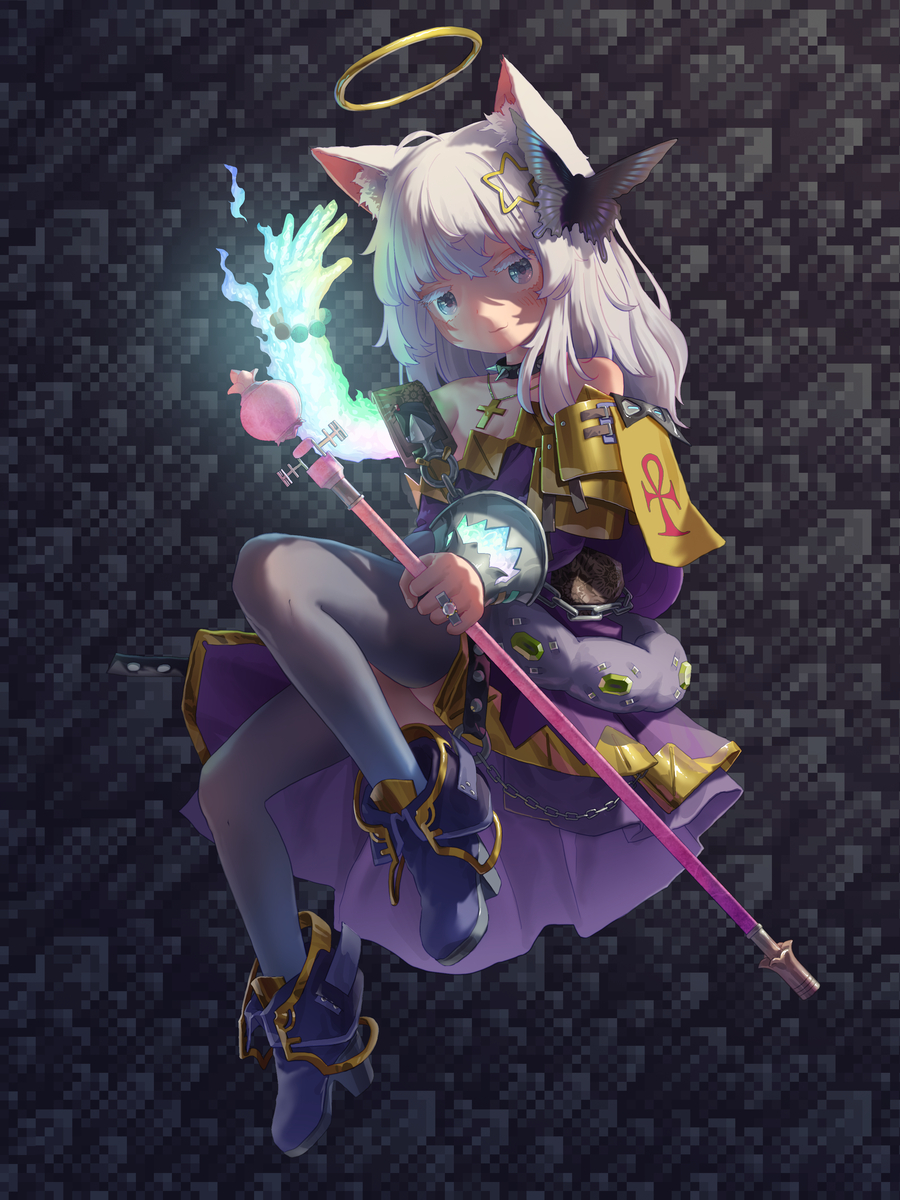 This is a pixiv picture whose title is 猫猫.