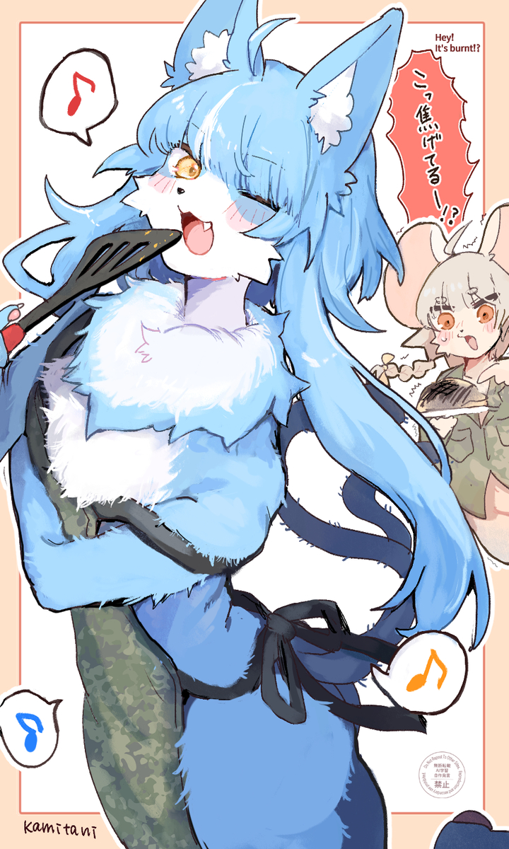 This is a pixiv picture whose title is おまハム.