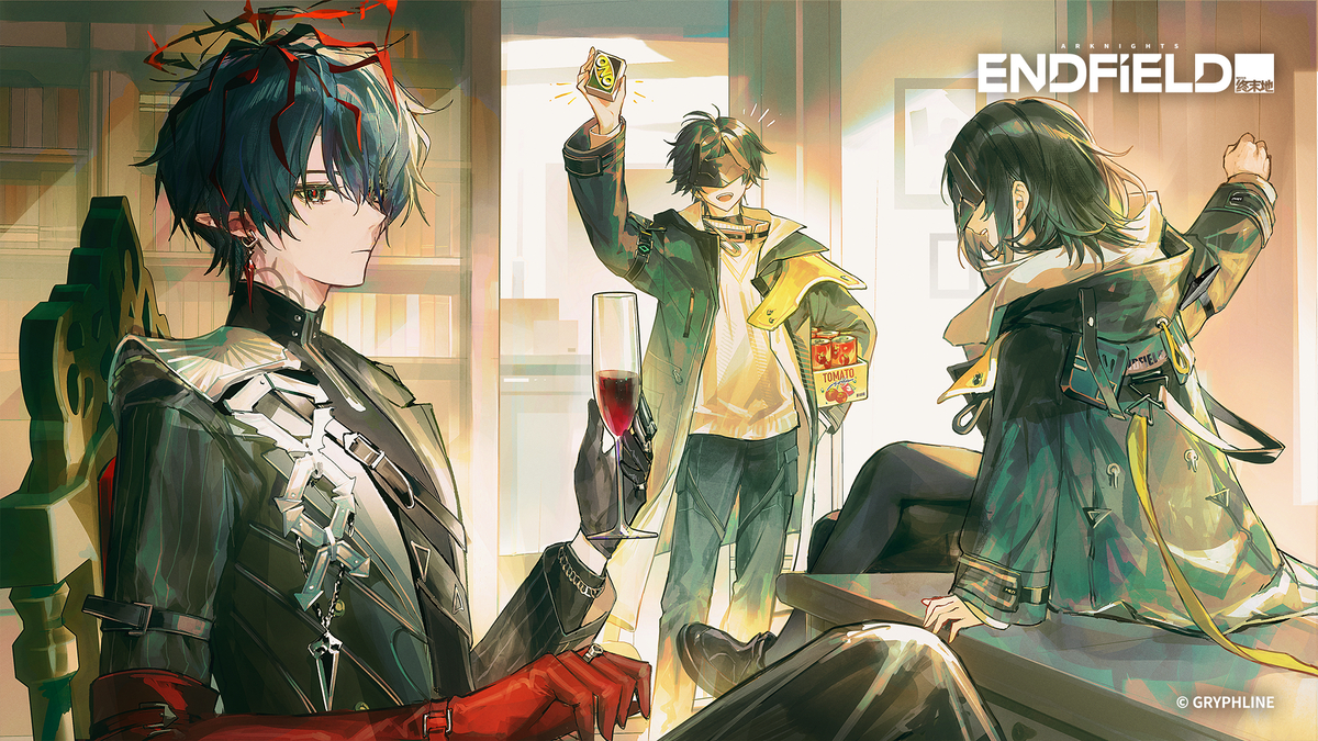 This is a pixiv picture whose title is 「アークナイツ：エンドフィールド」ハーフアニバーサリー.