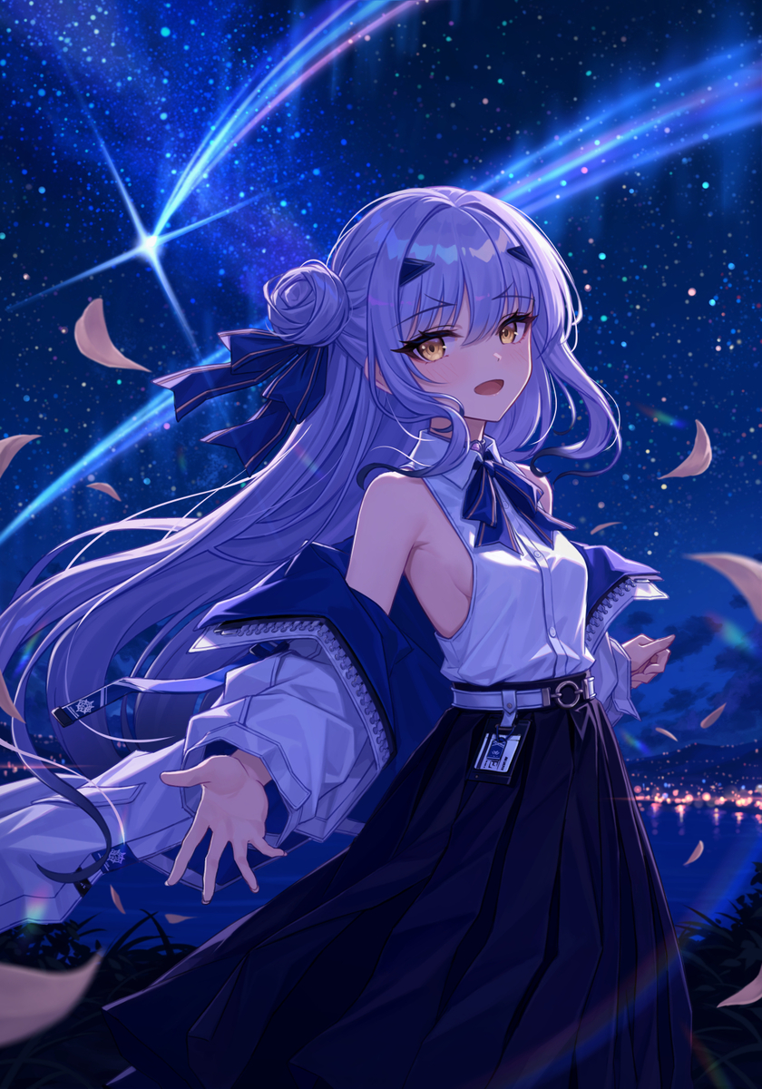 This is a pixiv picture whose title is 星降る宵に.