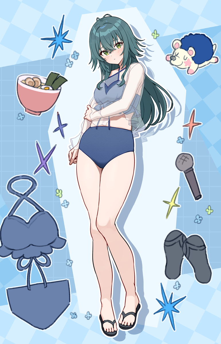 This is a pixiv picture whose title is 水着てまみす.