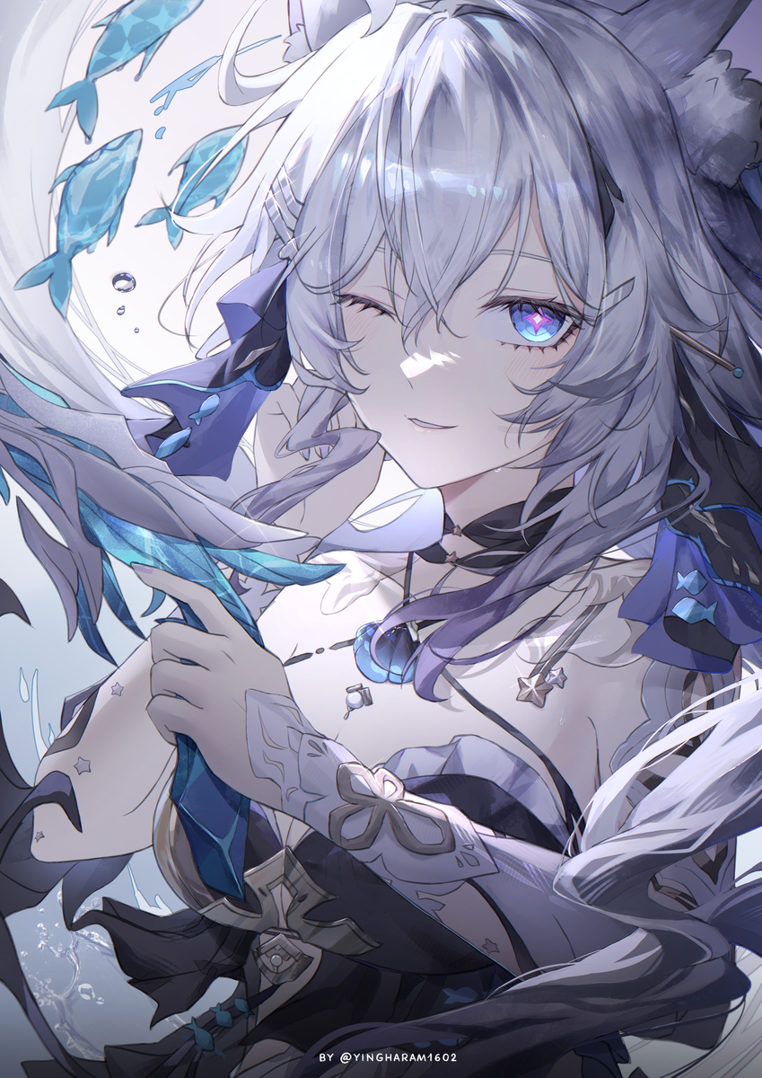 This is a pixiv picture whose title is Selenic Ripples - Kiana Kaslana.