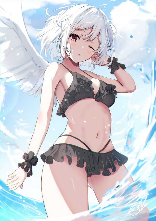 This is a pixiv picture whose title is 水着サグメ.