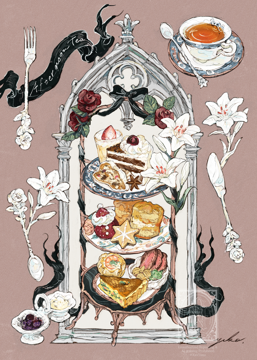 This is a pixiv picture whose title is 黒い森のアフタヌーンティー at TEAVRIL.