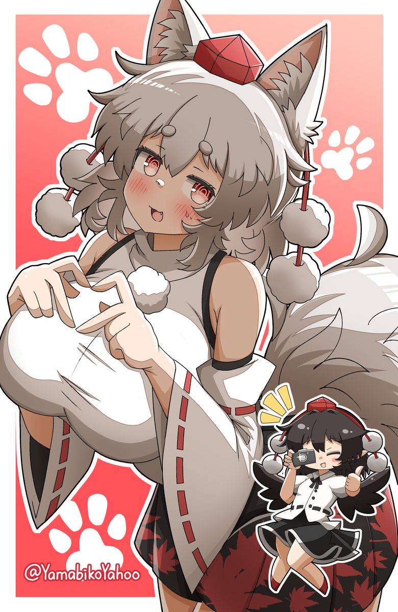 This is a pixiv picture whose title is 🐺🫶.