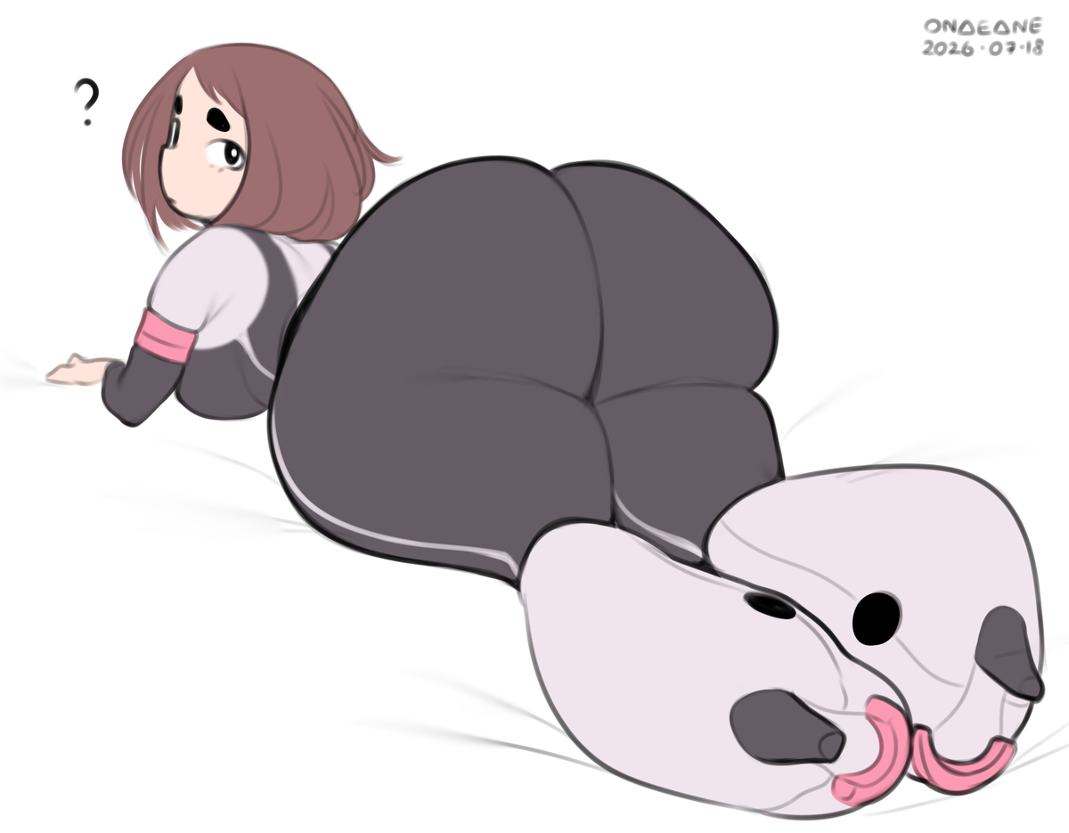 This is a pixiv picture whose title is Uraraka - colored sketch.