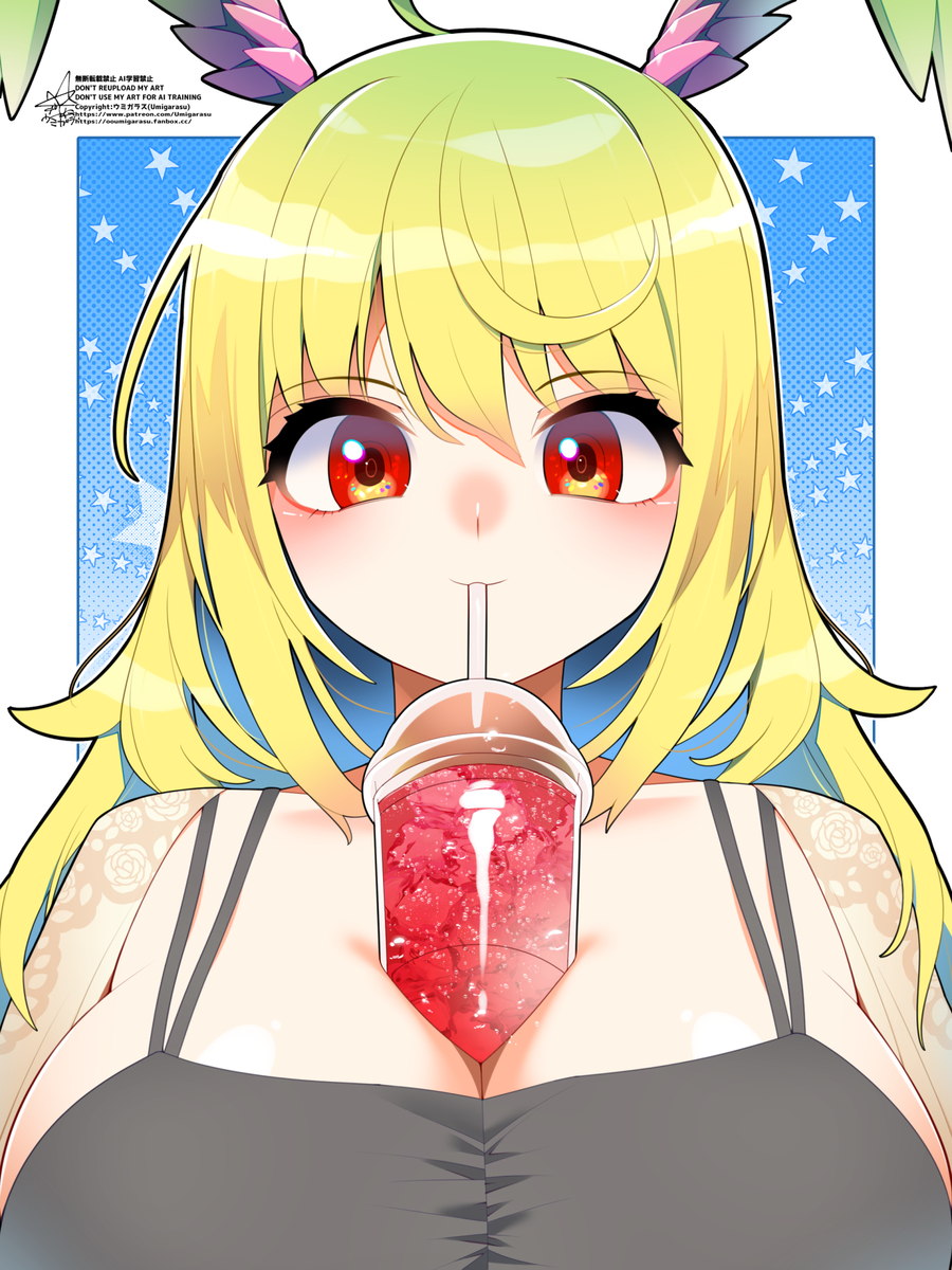 This is a pixiv picture whose title is 水分補給.