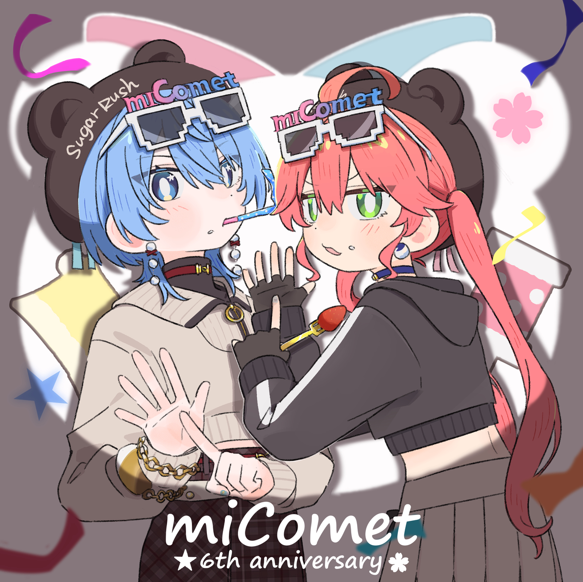 This is a pixiv picture whose title is 🌸☄️🐻🎉.