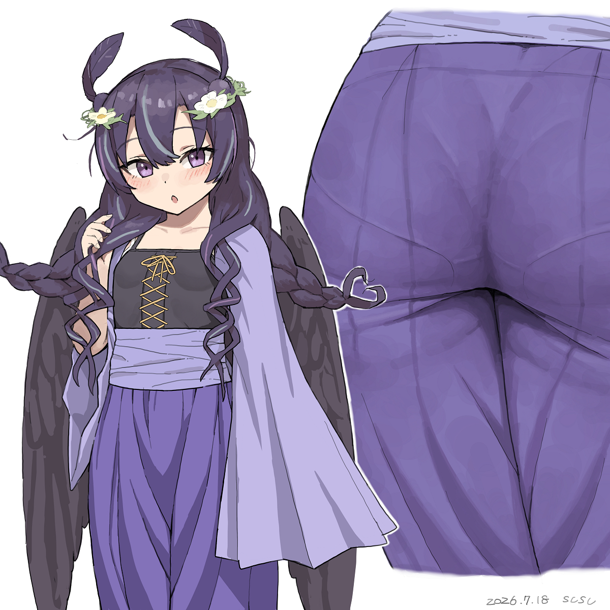 This is a pixiv picture whose title is 翼のある子（よその子.