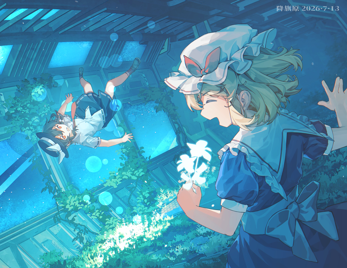This is a pixiv picture whose title is 无重力的诀窍.