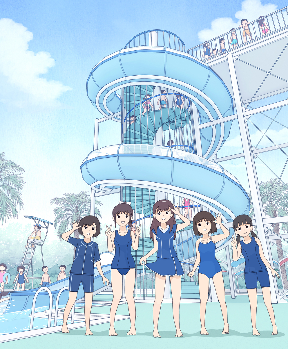 This is a pixiv picture whose title is スク水発表会.