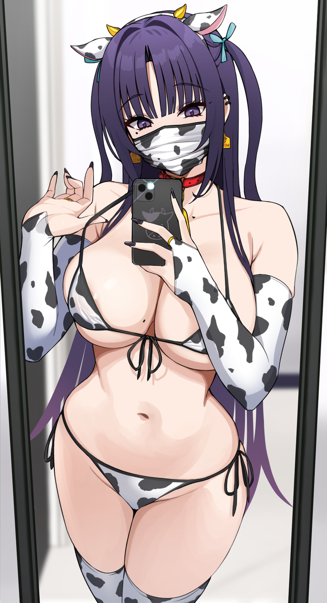 This is a pixiv picture whose title is 牛ビキニ.