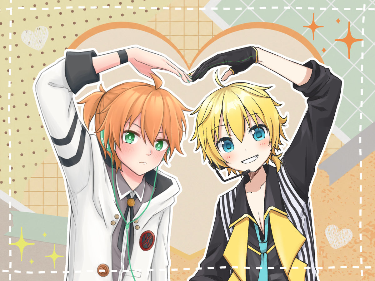 This is a pixiv picture whose title is ランエジ合作イラスト.