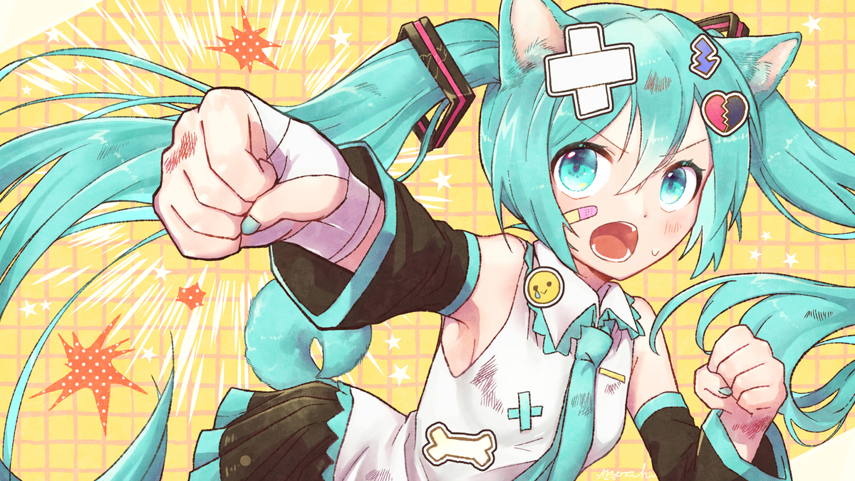 This is a pixiv picture whose title is わんぱんち！.