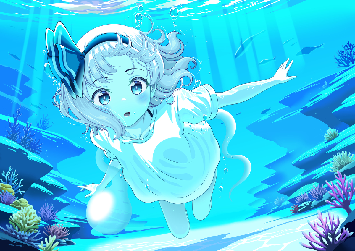 This is a pixiv picture whose title is お魚さんと一緒.
