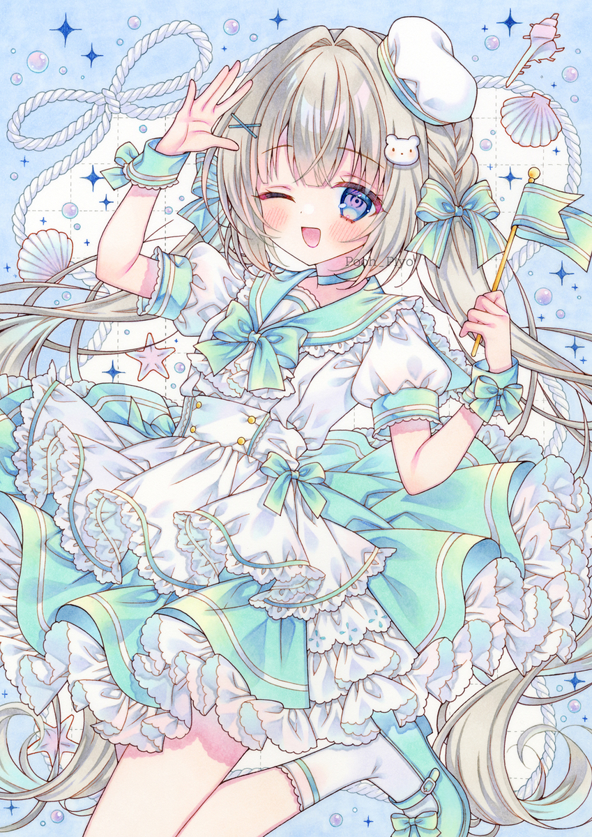 This is a pixiv picture whose title is 🫧🩵.
