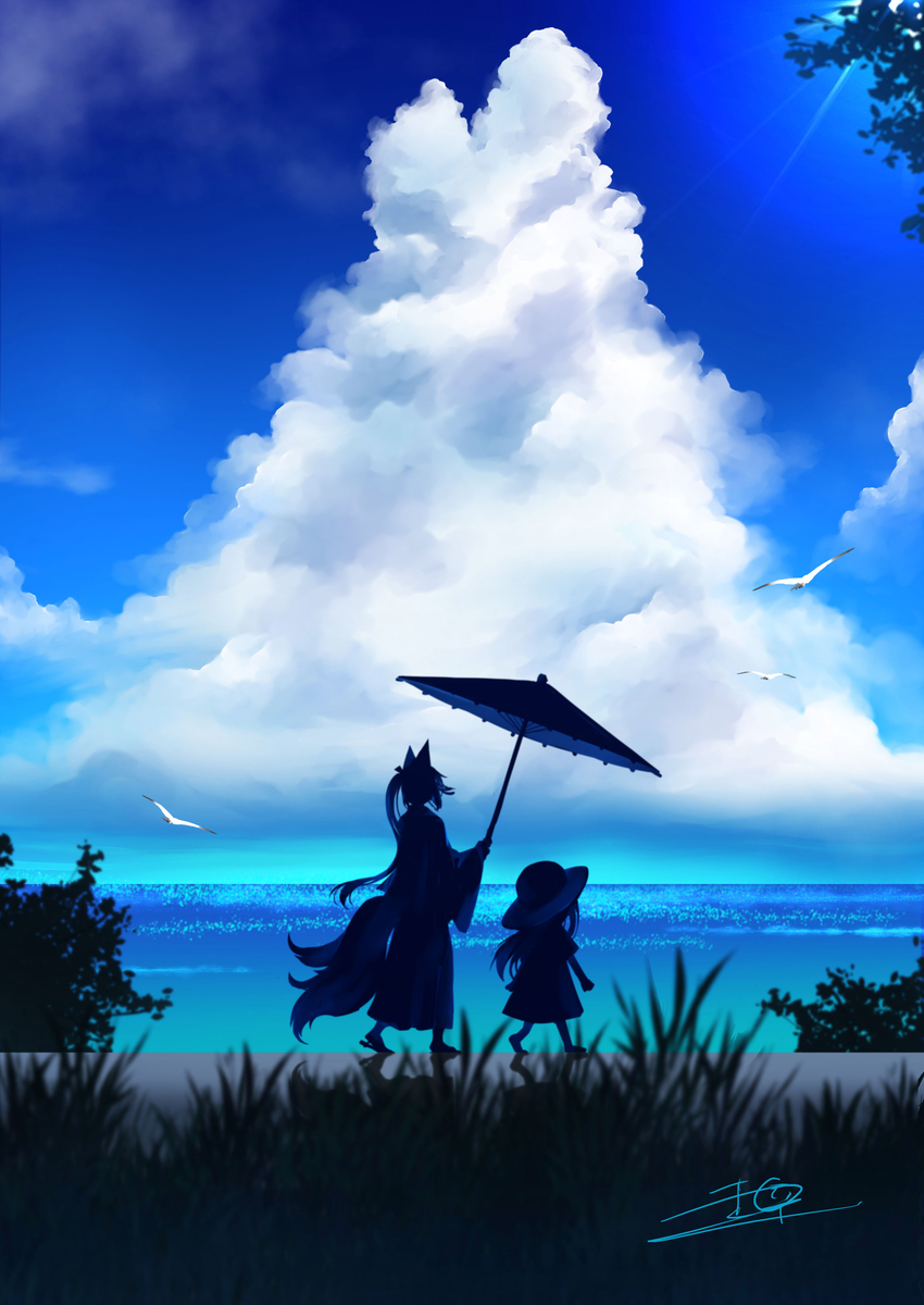 This is a pixiv picture whose title is 夏散歩.
