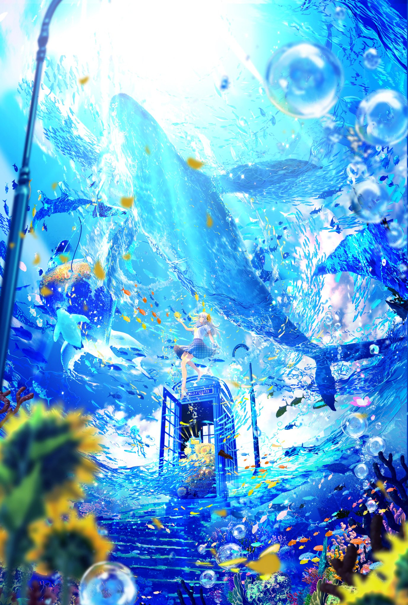 This is a pixiv picture whose title is 星降る夜のアクアリウム.