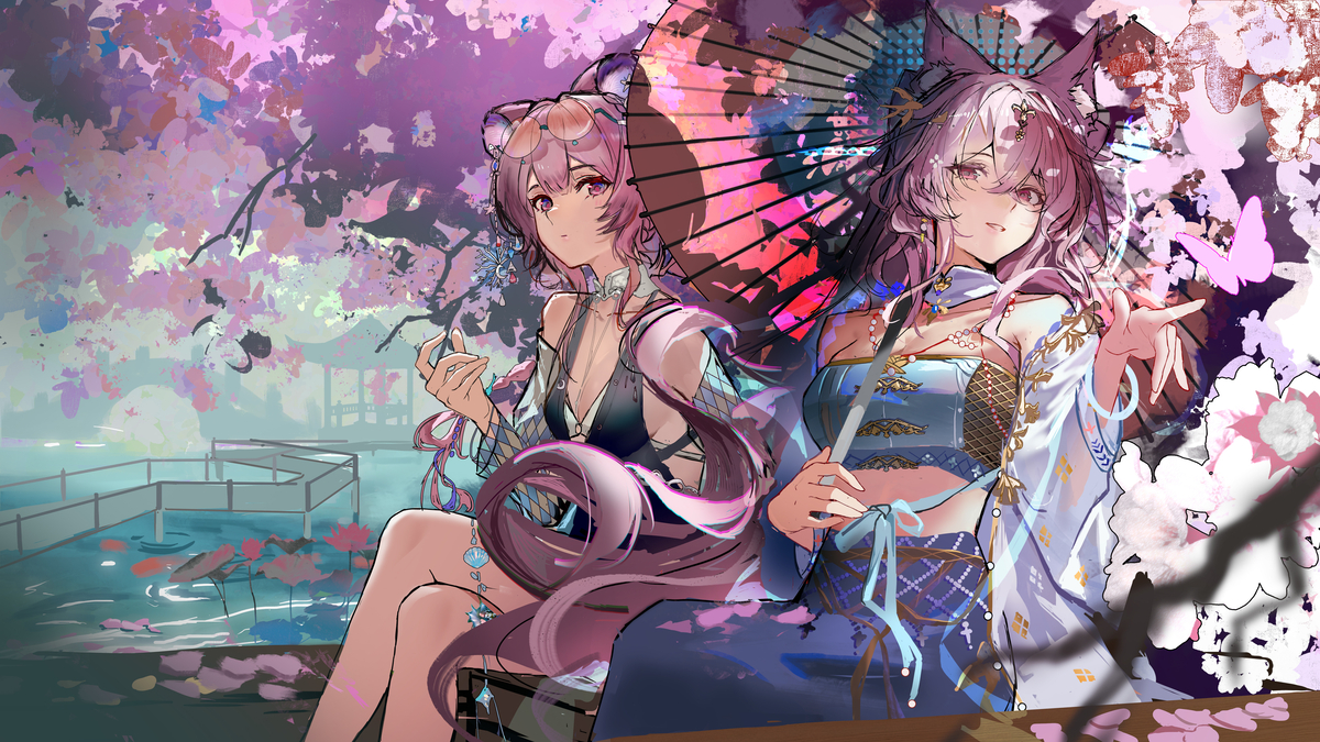 This is a pixiv picture whose title is 鸿雪与林雨霞.