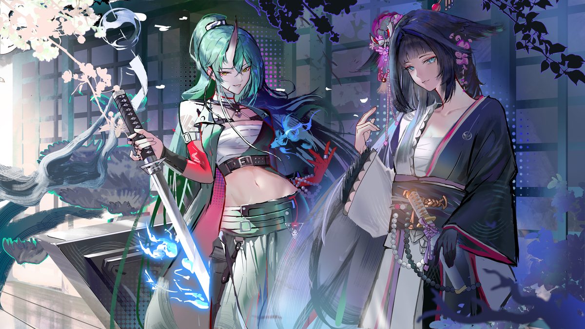 This is a pixiv picture whose title is 星熊和澪.