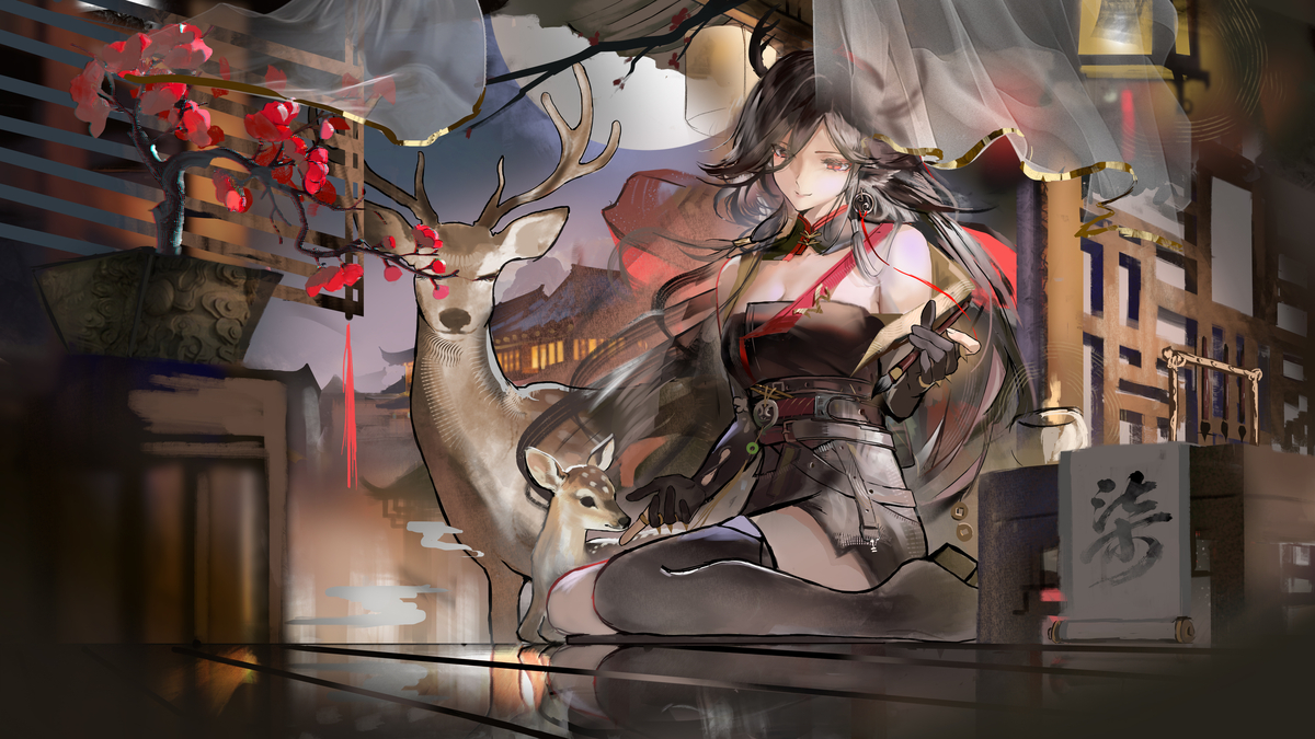 This is a pixiv picture whose title is 仇白姐姐🦌.
