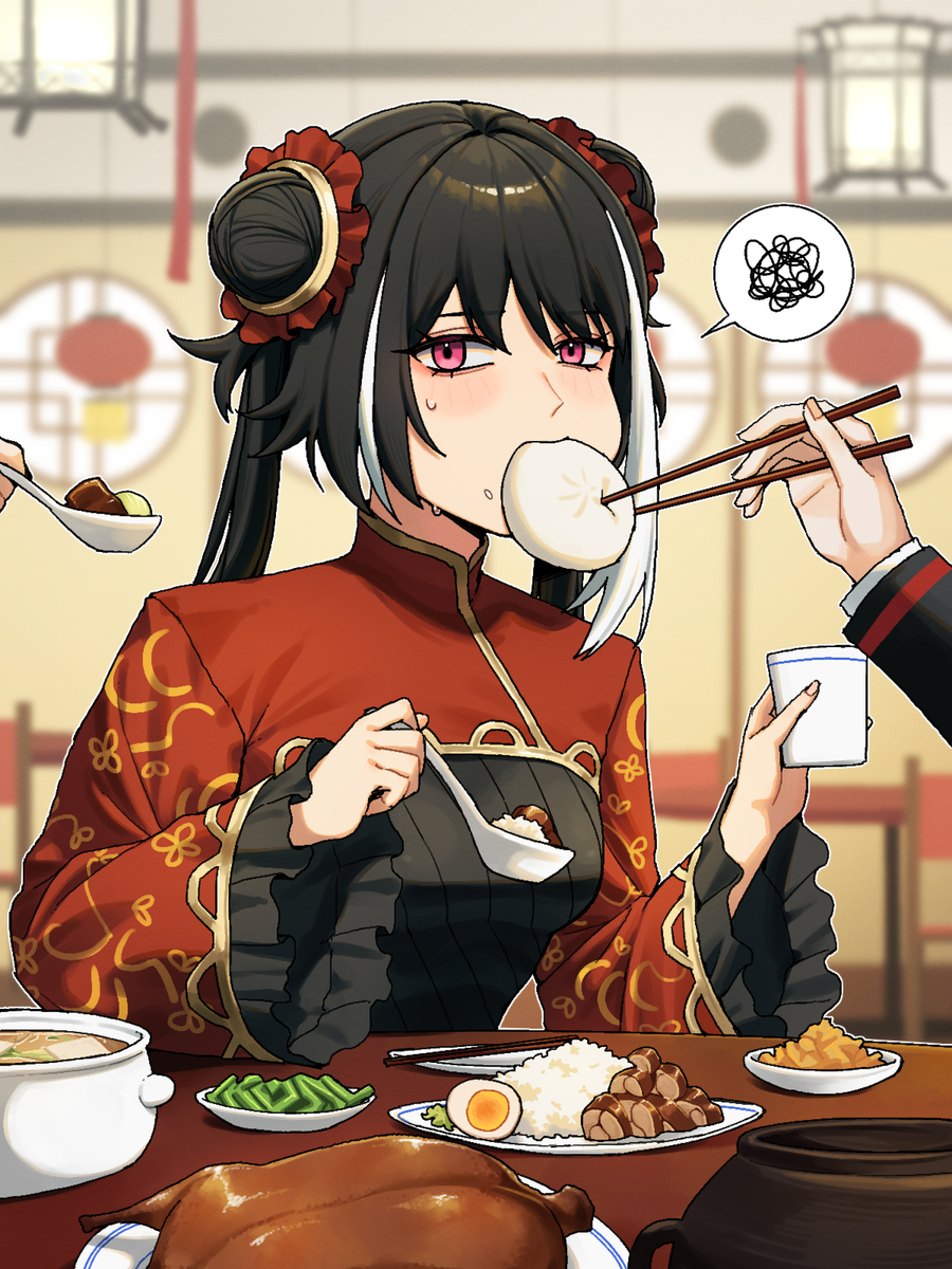 This is a pixiv picture whose title is 🍚.