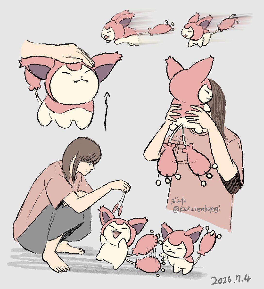 This is a pixiv picture whose title is エネコと暮らす人.
