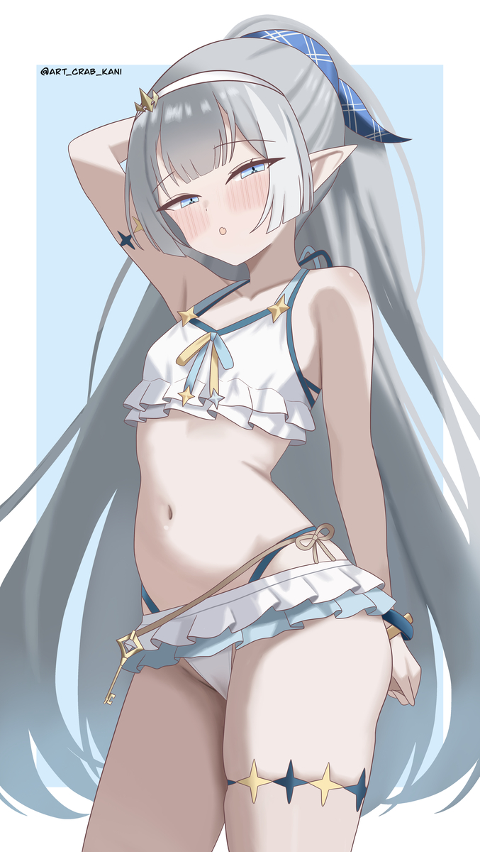 This is a pixiv picture whose title is 水着魔王.