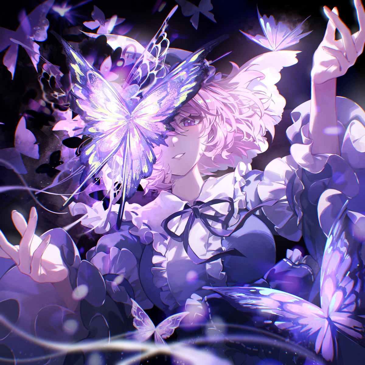 This is a pixiv picture whose title is 反魂蝶.
