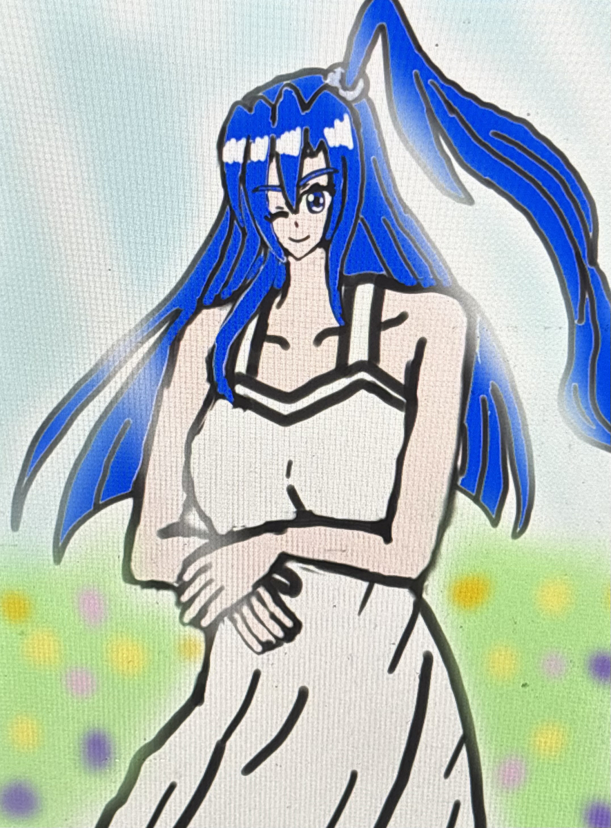 This is a pixiv picture whose title is 夏の華娘・風鳴翼🌷💙☀️💙🌷.