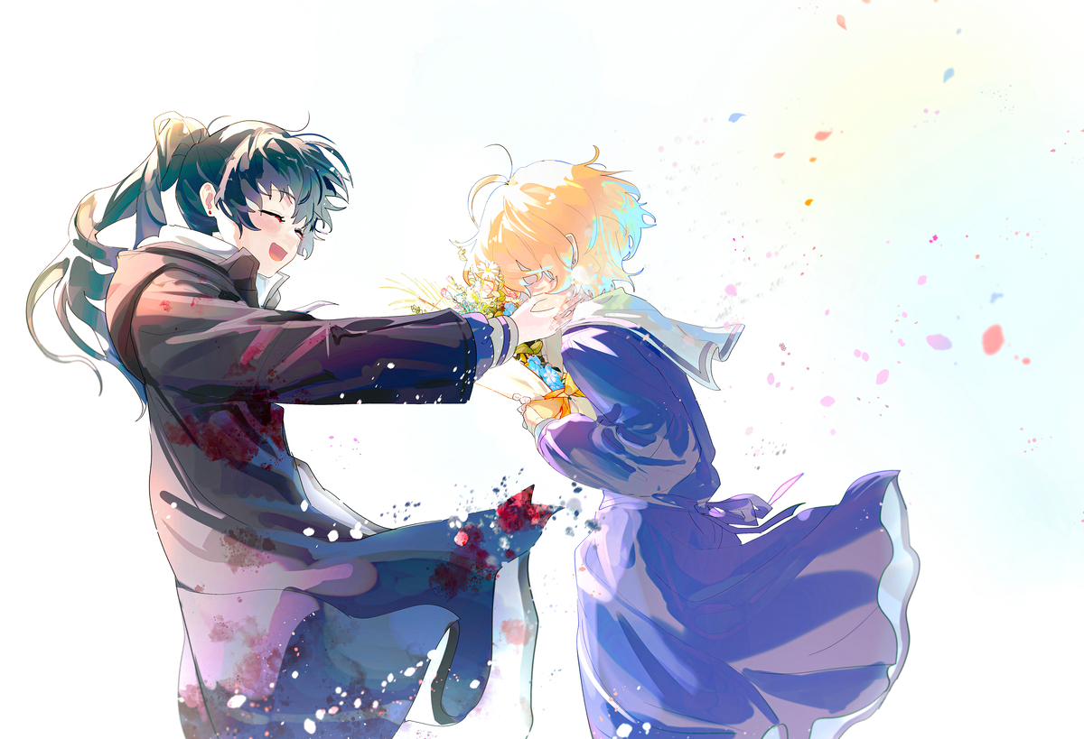 This is a pixiv picture whose title is 行かないで.