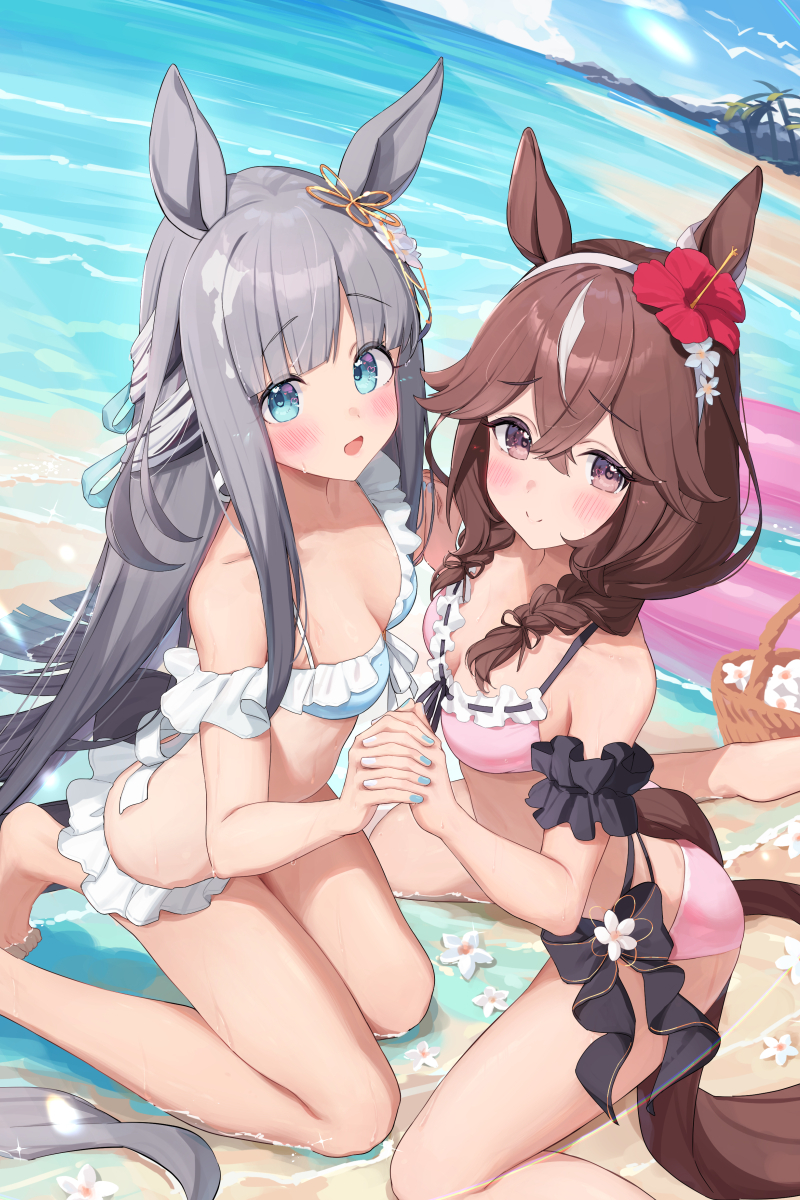 This is a pixiv picture whose title is 水着クロノ＆ブーケ！.
