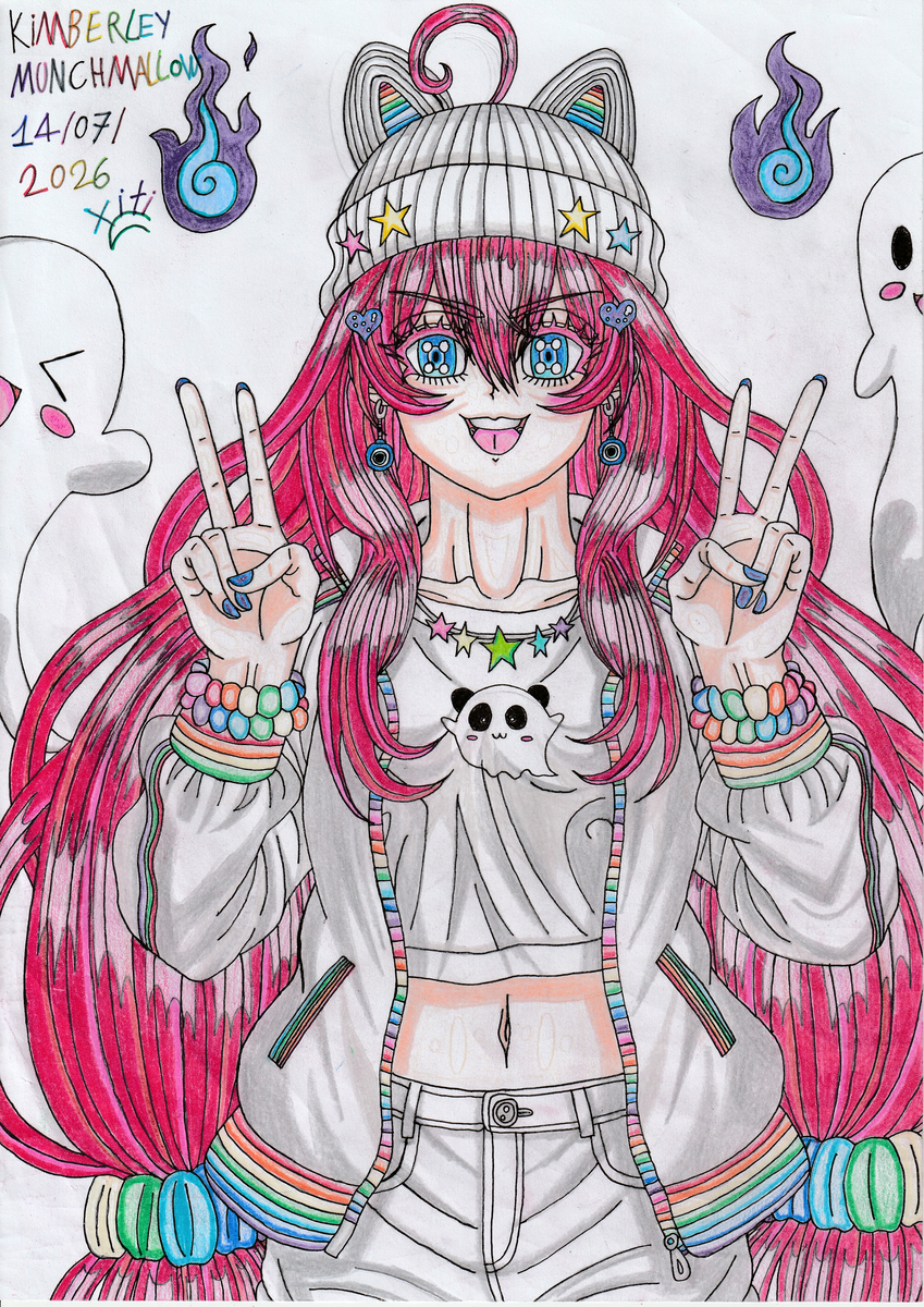 This is a pixiv picture whose title is Kimberley Munchmallow 💖🌈👻🔥✌🏻🍬🌟🎀🎨.