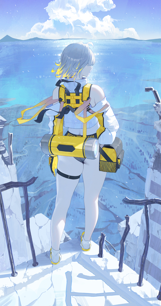 This is a pixiv picture whose title is 💛🩵.