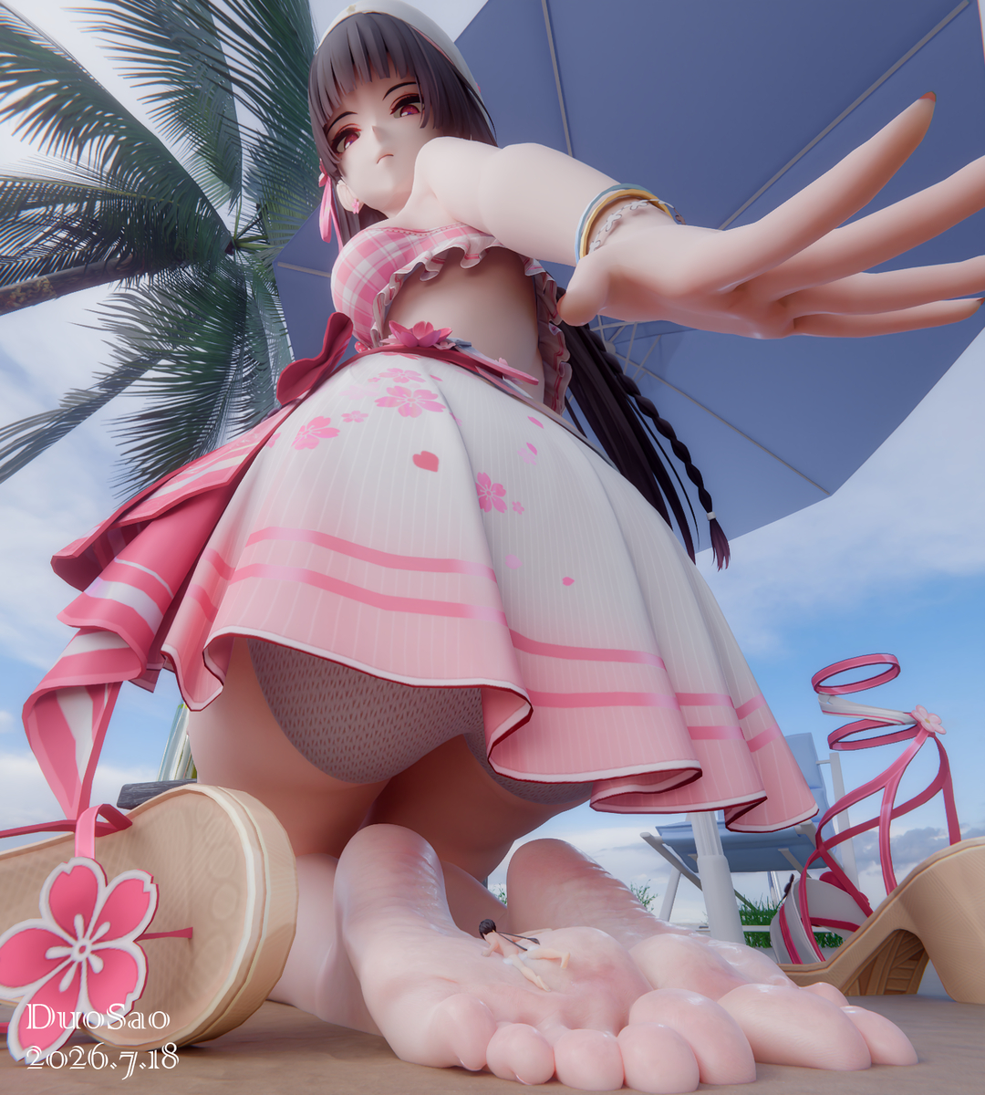 This is a pixiv picture whose title is Chisa's Summer Vacation.