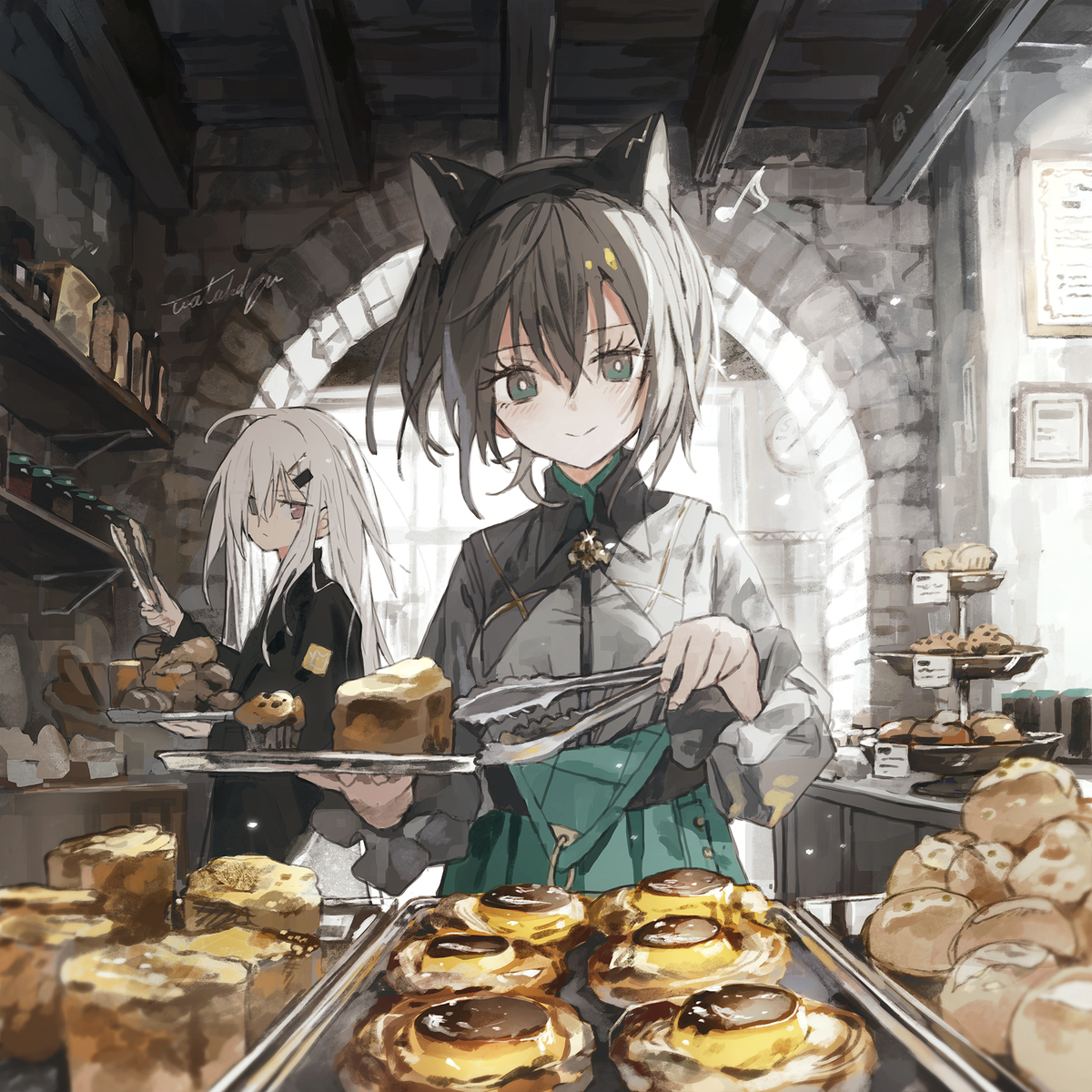 This is a pixiv picture whose title is パン屋.
