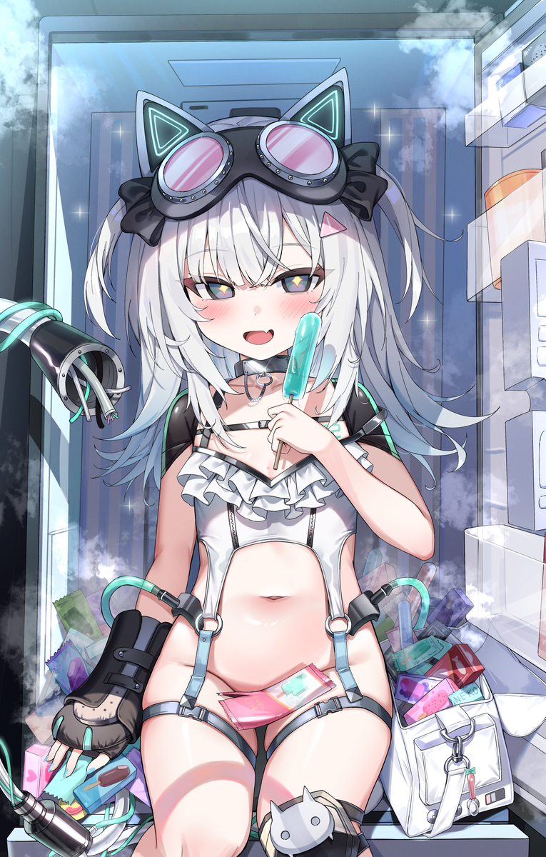 This is a pixiv picture whose title is 量產型猫飼步歌貳貳機.