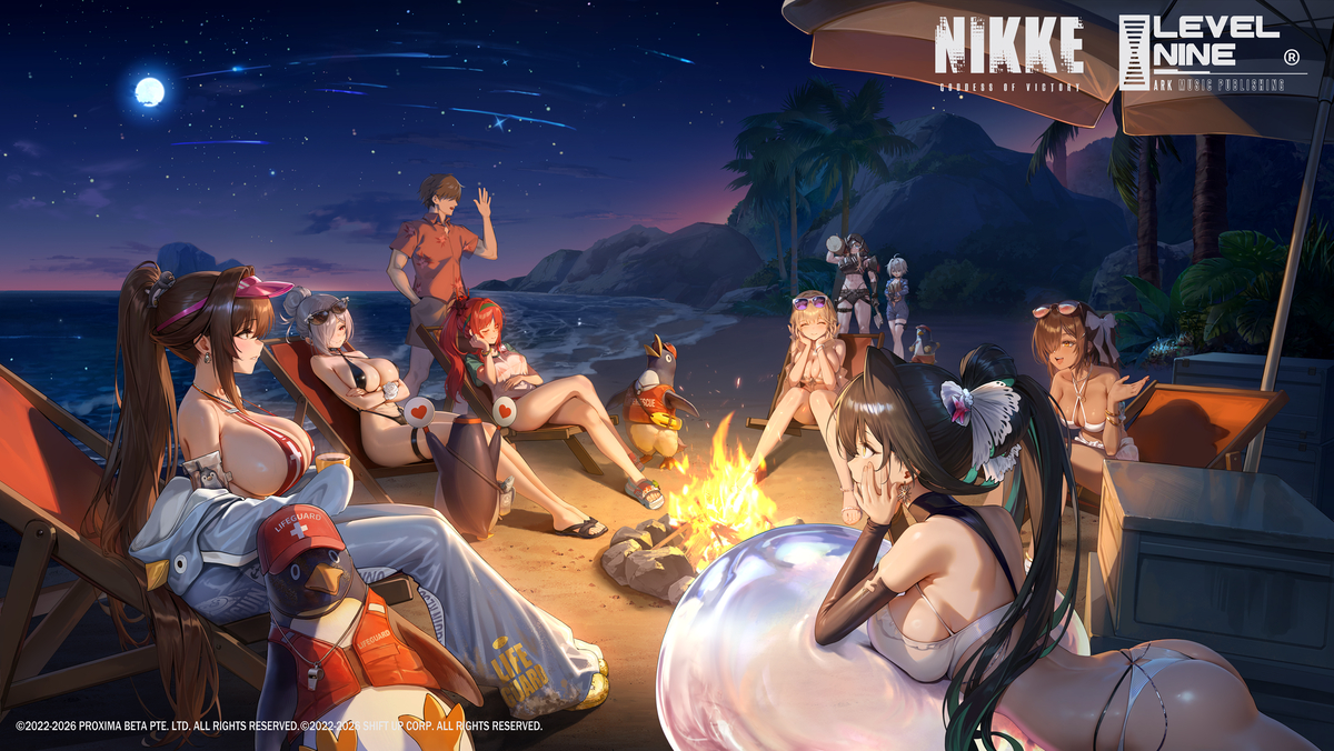 This is a pixiv picture whose title is NIKKE 《WAVE TO YOU》.