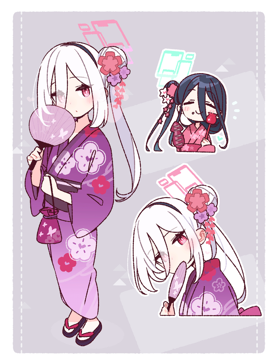 This is a pixiv picture whose title is 浴衣なケイちゃんとアリスちゃん✨👘✨.