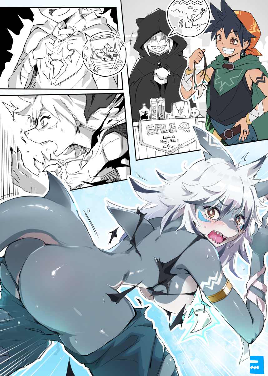 This is a pixiv picture whose title is 【Skeb】水中呼吸できるようになる方法.